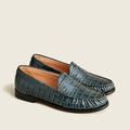 J. Crew Shoes | Jcrew Leather Bnib J.Crew! Crocodile Embossed Leather Loafers | Color: Green | Size: 6.5