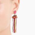 J. Crew Jewelry | J.Crew Beaded Tassel Earrings | Color: Pink/Red | Size: Os