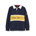 Hackett Boy's Panel Rugby B Polo Sweater, 5DHNAVY / Yellow, K02