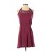 American Eagle Outfitters Casual Dress - A-Line: Burgundy Print Dresses - Women's Size X-Small