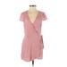 Hollister Casual Dress - Wrap: Pink Marled Dresses - Women's Size X-Small