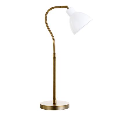 Vincent Brass Finish Table Lamp with Matte White Shade - Hudson & Canal TL1222