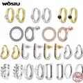 WOSTU – boucles d'oreilles rondes pour femmes 100% argent Sterling 925 Original en forme de