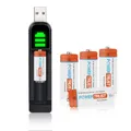 Batterie aste 1.2V 700mAh LR1 N taille Ni-Mh + chargeur USB LED pour calculatrice lecteur MP3