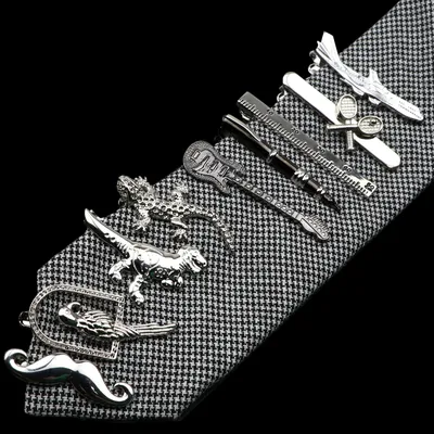 Pince à cravate en acier inoxydable chromé pour hommes 1 pièce pince à cravate en forme de stylo