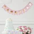 Guirlande de banderole en carton Kraft pour fête d'anniversaire de bébé banderole de mariage décor