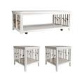 Birch Lane™ Chaz 3 Piece Coffee Table Set Wood in White | 19 H x 48 W in | Wayfair 2864009E81364EE8B328E55027E40FE7