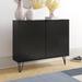 Wade Logan® Azerion 2 - Door Accent Cabinet Wood in Black | 32.5 H x 39 W x 9.25 D in | Wayfair 93F73A04749C4A9F8EAA3C0208F8BB0B