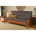 Wade Logan® Lakel Full-Size Futon Frame Includes 6" Innerspring Mattress Wood/Solid Wood/Polyester in Brown | 37 H x 80 W x 31 D in | Wayfair