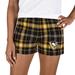 Women's Concepts Sport Black/Gold Pittsburgh Penguins Ultimate Flannel Shorts
