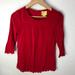 Anthropologie Tops | Anthropologie Maeve Red Textured Blouse 3/4 Sleeves Top Boho Sz 0 | Color: Red | Size: 0