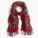 J. Crew Accessories | Jcrew Red Tartan Plaid Woof Scarf Made In Italy. Lightly Worn. | Color: Red/Tan | Size: Os