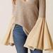 Free People Sweaters | Free People Celestial Velvet Bell Sleeve Sweater | Color: Gold/Tan | Size: Xs