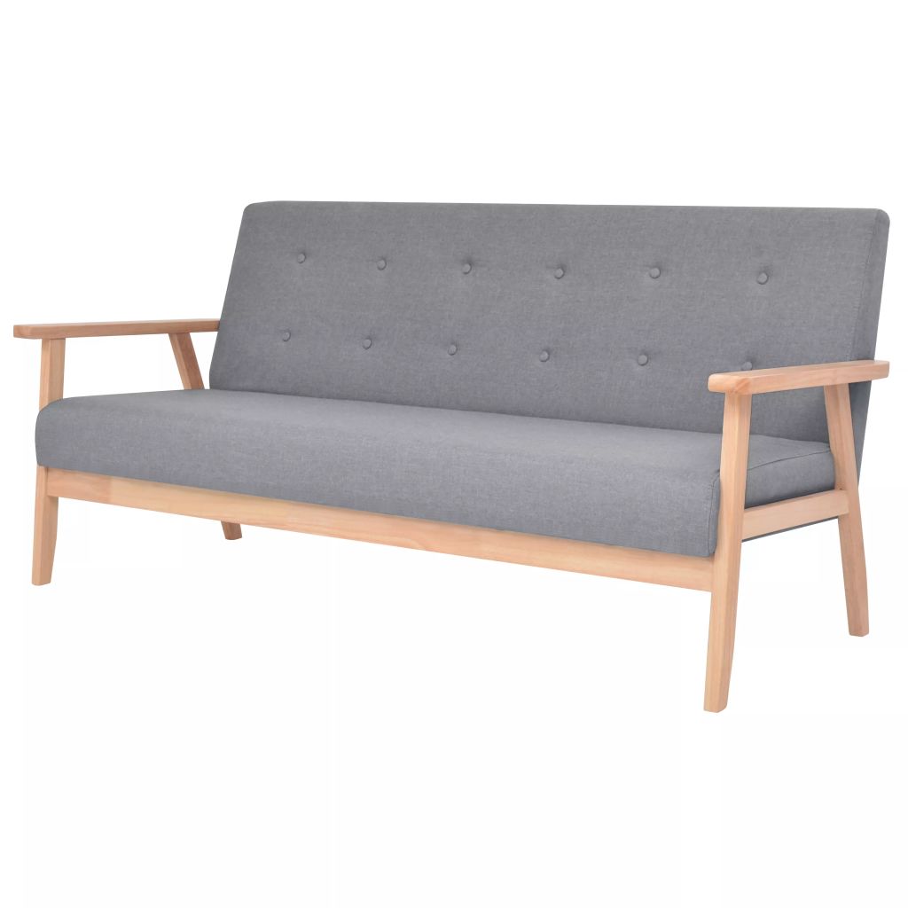 vidaXL 3-Sitzer-Sofa Stoff Hellgrau Image