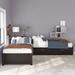 L-shaped Platform Bed with Trundle and Built-in Desk