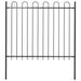 vidaXL Garden Fence with Spear Top Steel 5.5ft Black