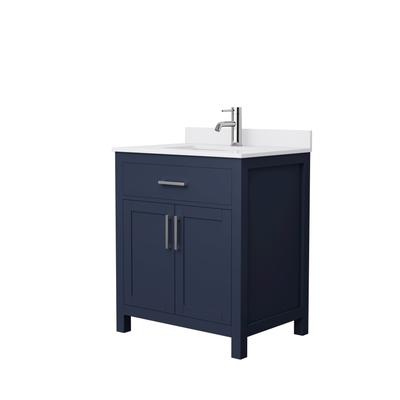 Beckett 30 Inch Single Vanity, Cultured Marble Top