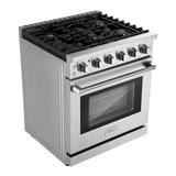 30-in 5 Burners 4.5-cu ft Stainless Steel Freestanding Gas Range with 5 Burners
