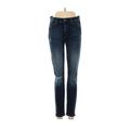 Gap Jeans - Mid/Reg Rise Skinny Leg Denim: Blue Bottoms - Women's Size 27 - Dark Wash