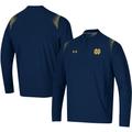 Men's Under Armour Navy Notre Dame Fighting Irish 2021 Sideline Motivate Quarter-Zip Jacket