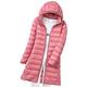 Lightweight Down Jacket Women Packable Ladies Puffer Jacket Long Puffer Coats for Women Puffa Jackets With Hood Oversized Longline Waterproof Womens Down Feather Coat Quilted Padded Jackets Pink XXL