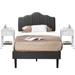 Trent Austin Design® Kempst 3 Piece Bedroom Set Bed & Nightstand Set Upholstered/Metal in White | Twin | Wayfair 035F88C6CCEC4A299B7306C07C44A82F