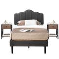 Trent Austin Design® Kempst 3 Piece Bedroom Set Bed & Nightstand Set Upholstered/Metal in Brown | Twin | Wayfair 0D6D10EE7E77440896A894A54A6350A6