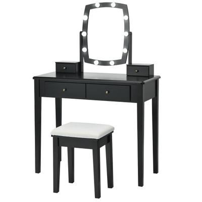 Costway Vanity Table Set with Lighted Mirror for B...