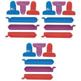 Handy Housewares 6 Piece Multi-Purpose Bag Clips Set, Includes 3 Mini 1.5" Wide Chip Clips and 3 Bread / Snack 4"...