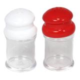 Chef Craft 3.5" Tall Durable Plastic Salt & Pepper Shaker Set - Great Size for Table or Camping Use