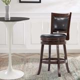 Nailhead Round Leatherette Counter Stool with Flared Leg - 37.5 H x 18 W x 21.5 L Inches