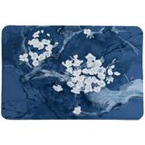 Brilliant Blue Cherry Blossom Memory Foam Rug