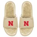 Men's ISlide Tan Nebraska Huskers Dune Faux Fur Slide Sandals