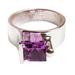 Amethyst Lock,'Amethyst and Sterling Silver Cocktail Ring From Taxco Mexico'