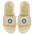 Men's ISlide Tan Seattle Mariners Dune Faux Fur Slide Sandals