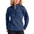 Women's Antigua Heathered Navy Dallas Cowboys Fortune Half-Zip Pullover Jacket