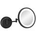 Meders Matte Black LED Lighted Round Makeup Wall Mirror