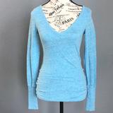 American Eagle Outfitters Tops | American Eagle Long Sleeve Top. Super Soft. Vneck. Stay Put Sleeves | Color: Blue | Size: S
