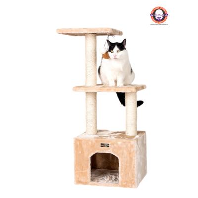 3-Tier Real Wood Cat Condo With Sisal Scratching Post 39