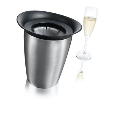 Active Champagne Cooler Elegant, Stainless Steel by Vacu Vin in Silver