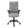 Inbox Zero Ymir Office Chair, Adjustable Height, Swivel, Ergonomic, Armrests, Computer Desk, Work, Upholstered in Gray/Black | Wayfair