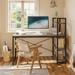 Trent Austin Design® Fortney Home Office Desks w/ Reversible Bookshelf, 47"/55"/63" Writing Desk Wood/Metal in Gray/Black | Wayfair
