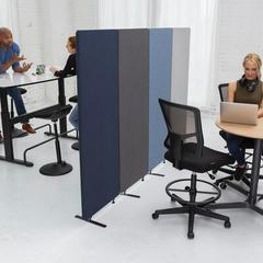 Stand Up Desk Store 3 Panel Freestanding Room Divider, Steel | 66 H x 72 W x 14.63 D in | Wayfair SUDRF-7266FP-CG