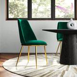 Willa Arlo™ Interiors Ophelia Velvet Metal Side Chair in Green Upholstered/Velvet in Yellow | 34 H x 20 W x 23 D in | Wayfair