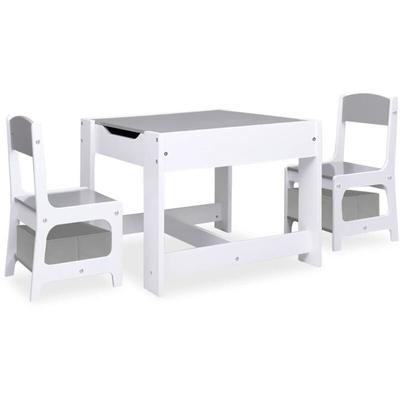 Kindertisch mit 2 Stühlen Weiß MDF vidaXL Image