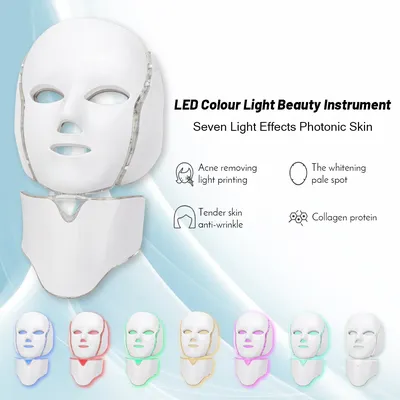 Masque Facial à LED 7 Couleurs Thérapie Photonique Coréenne Machine de Luminothérapie Anti-Acné
