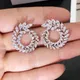 XIYANIKE-Boucles d'Oreilles Géométriques en Strass pour Femme Grandes Boucles d'Oreilles Rondes en