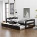 Wooden Daybed with Trundle, Twin Size Captain's Bed with Trundle, Espresso