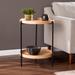 SEI Furniture Vaquero Round Modern Style w/ Shelf Wood Side Table