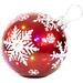 18-In. Jeweled Ball Ornament with Snowflake Design in Red